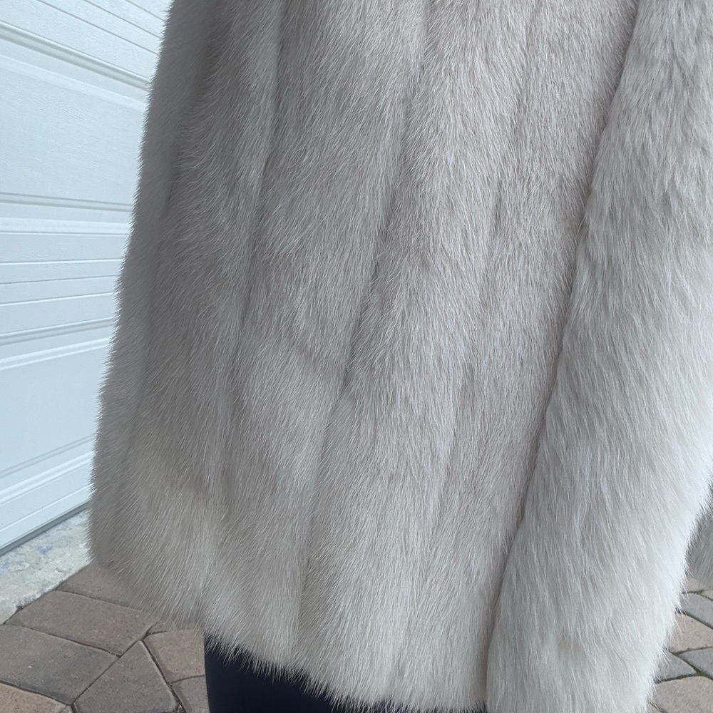 Vintage white fox real fur coat stunning mink body fits a size 8 sm/med - Picture 7 of 15